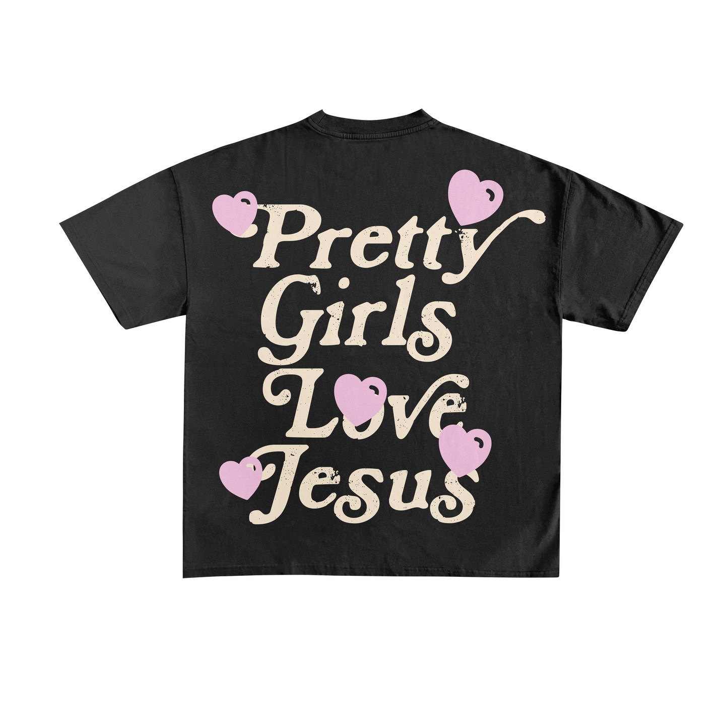 "PRETTY GIRLS LOVE JESUS" BLACK TEE