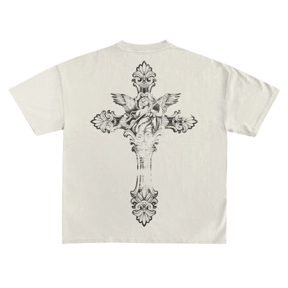 "CROSS" ATHLETIC TEE WHITE