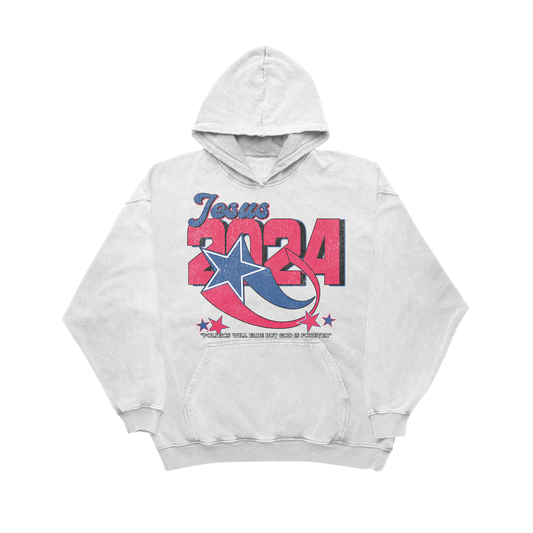 "JESUS 2024" WHITE HOODIE